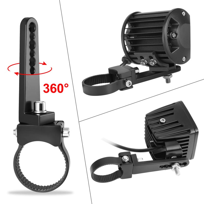 Auto Power Plus 1.75" Bull Bar Tube Mount Clamps Universal Mounting Brackets Holder Kits for Led Hid Light Bar Jeep Wrangler Trucks Off-Road, 2pcs - Image 4
